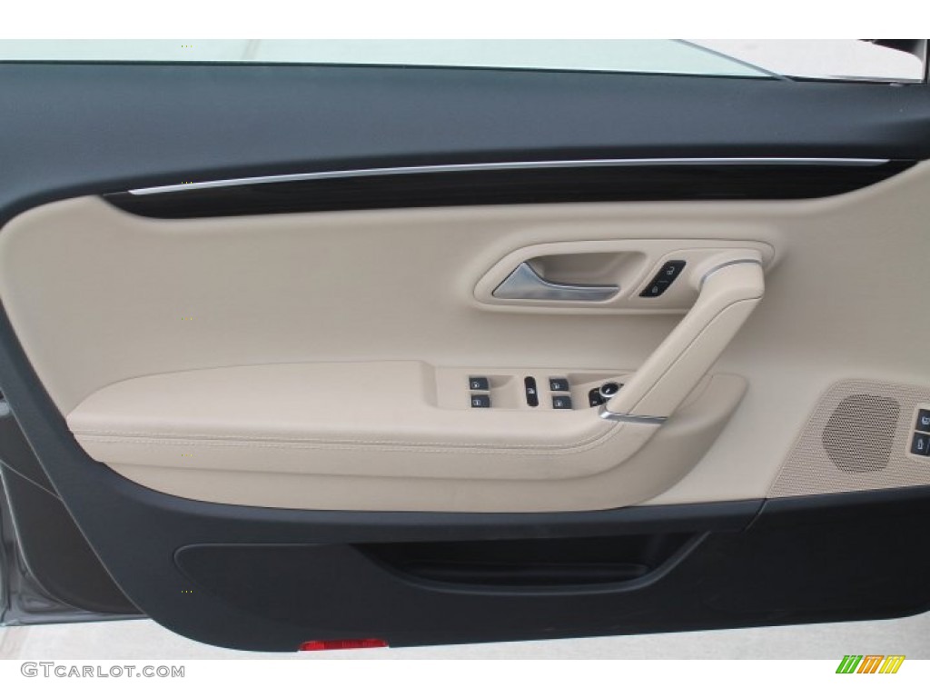 2014 Volkswagen CC V6 Executive 4Motion Desert Beige/Black Door Panel Photo #93414173