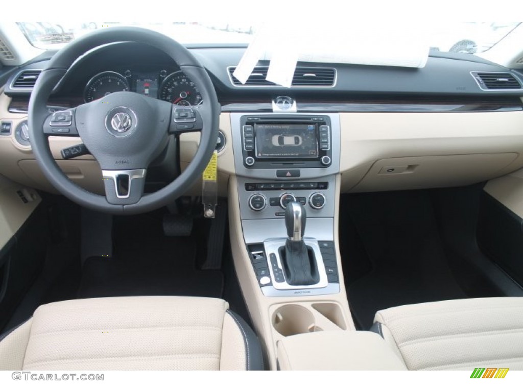 2014 Volkswagen CC V6 Executive 4Motion Desert Beige/Black Dashboard Photo #93414617
