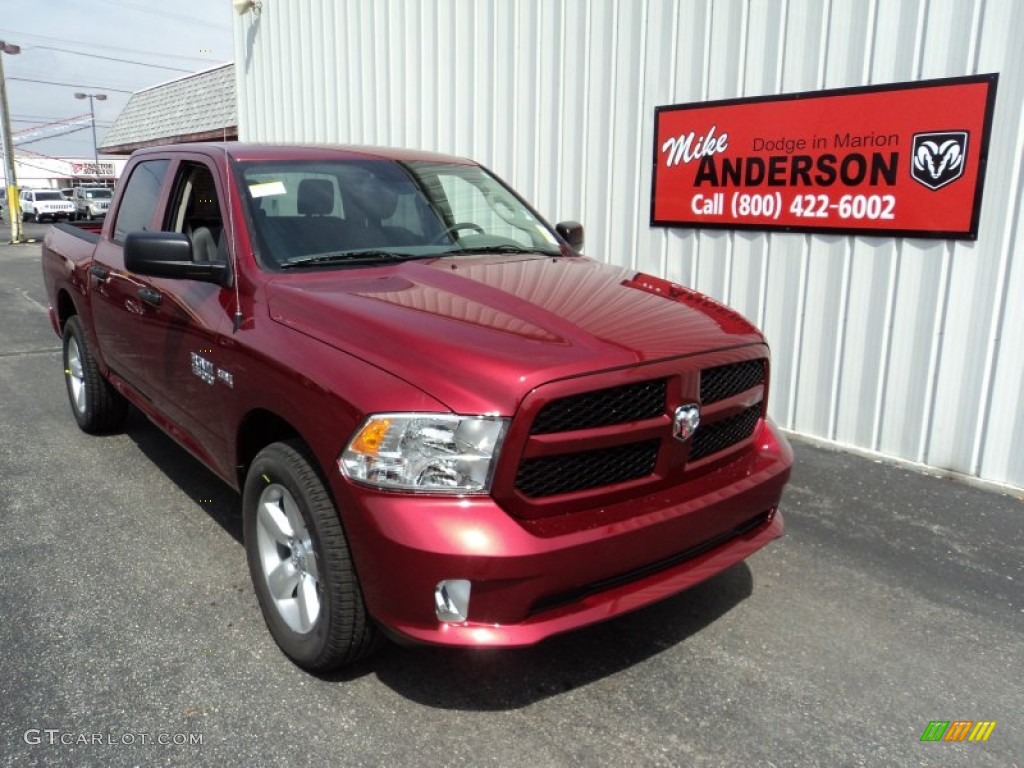 2014 1500 Express Crew Cab 4x4 - Deep Cherry Red Crystal Pearl / Black/Diesel Gray photo #1