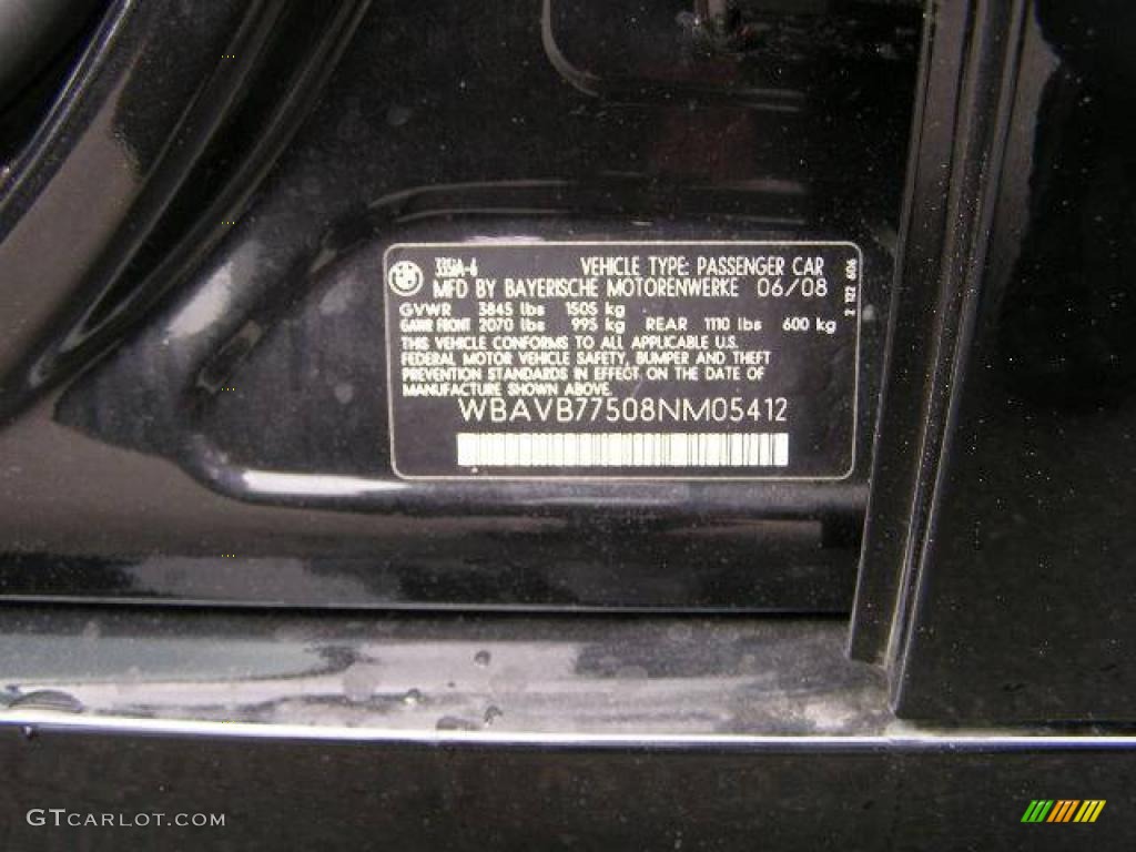 2008 3 Series 335i Sedan - Black Sapphire Metallic / Black photo #10