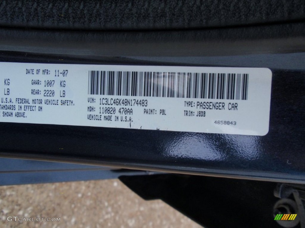 2008 Sebring LX Sedan - Modern Blue Pearl / Dark Slate Gray/Light Slate Gray photo #41