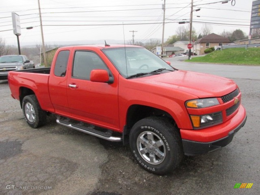 2012 Colorado LT Extended Cab 4x4 - Inferno Orange Metallic / Ebony photo #9