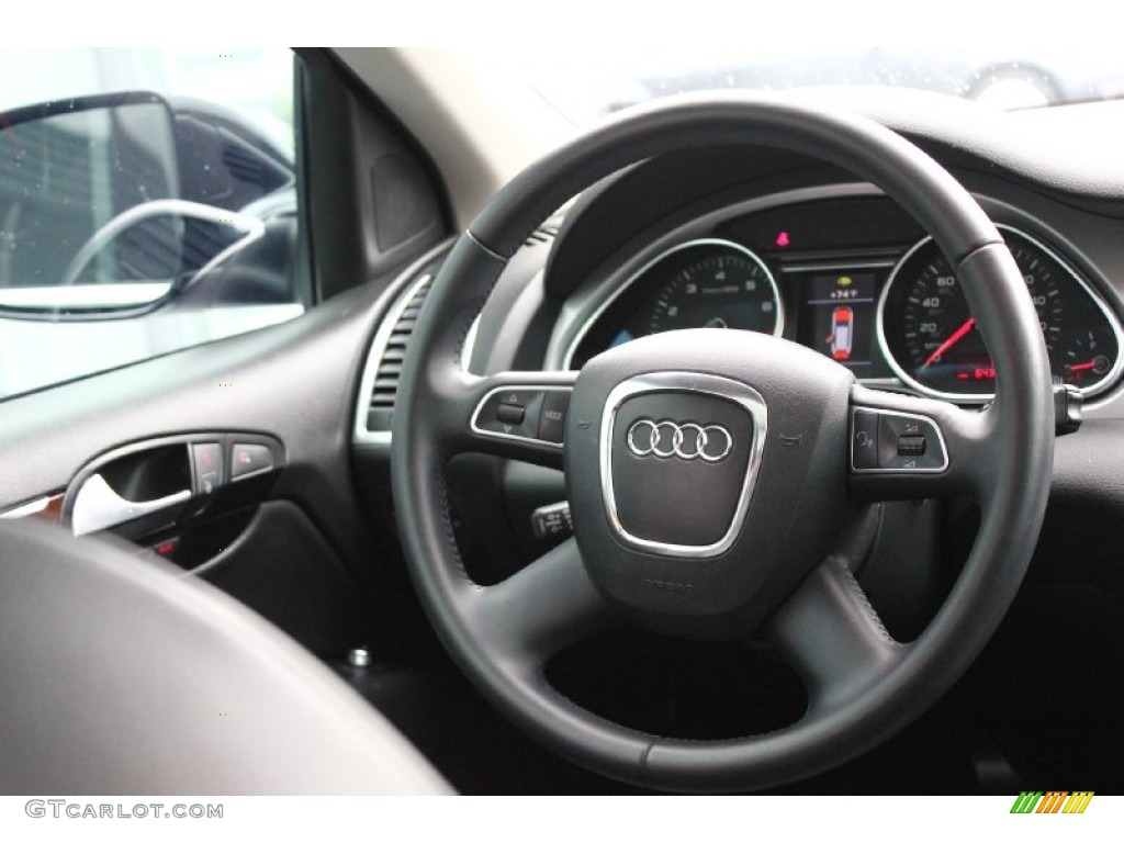 2010 Audi Q7 4.2 Prestige quattro Black Steering Wheel Photo #93419513