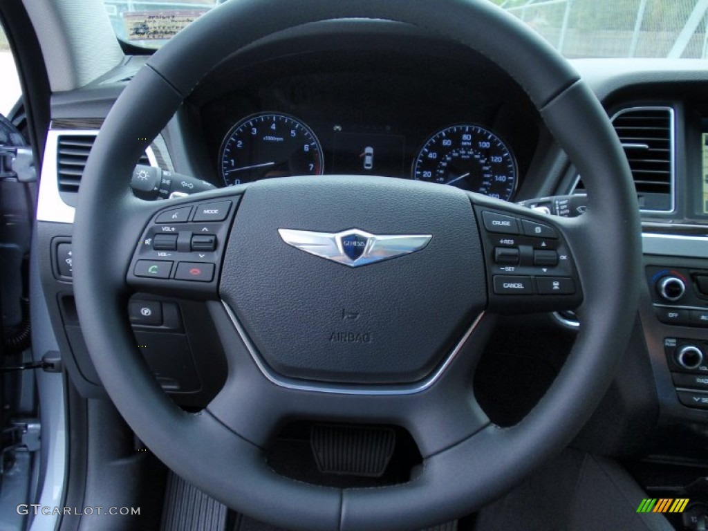 2015 Hyundai Genesis 3.8 Sedan Black Steering Wheel Photo #93421892