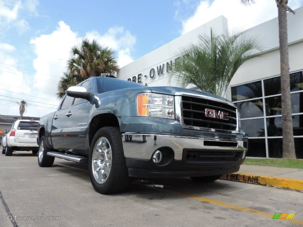2010 Sierra 1500 SLE Crew Cab - Stealth Gray Metallic / Dark Titanium/Light Titanium photo #1