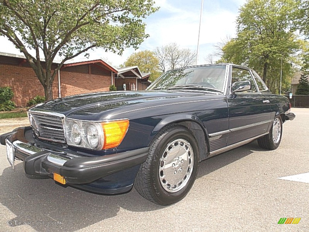 1988 SL Class 560 SL Roadster - Dark Blue / Palomino photo #1