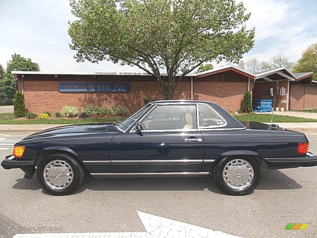 1988 SL Class 560 SL Roadster - Dark Blue / Palomino photo #2