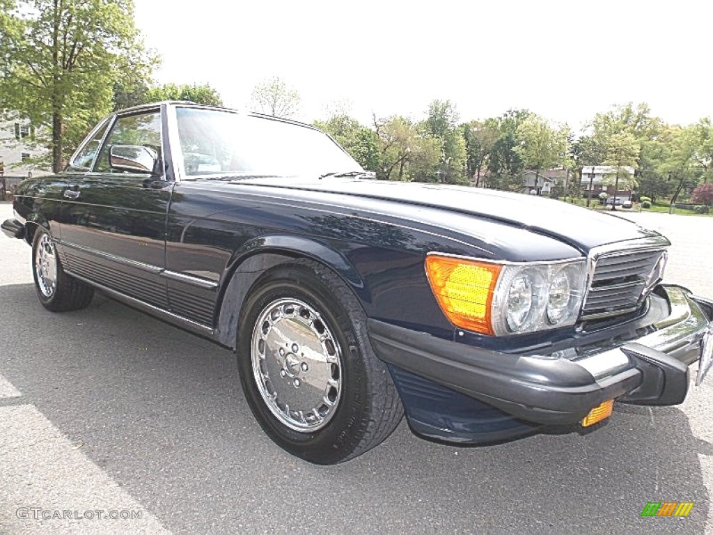 Dark Blue 1988 Mercedes-Benz SL Class 560 SL Roadster Exterior Photo #93426968