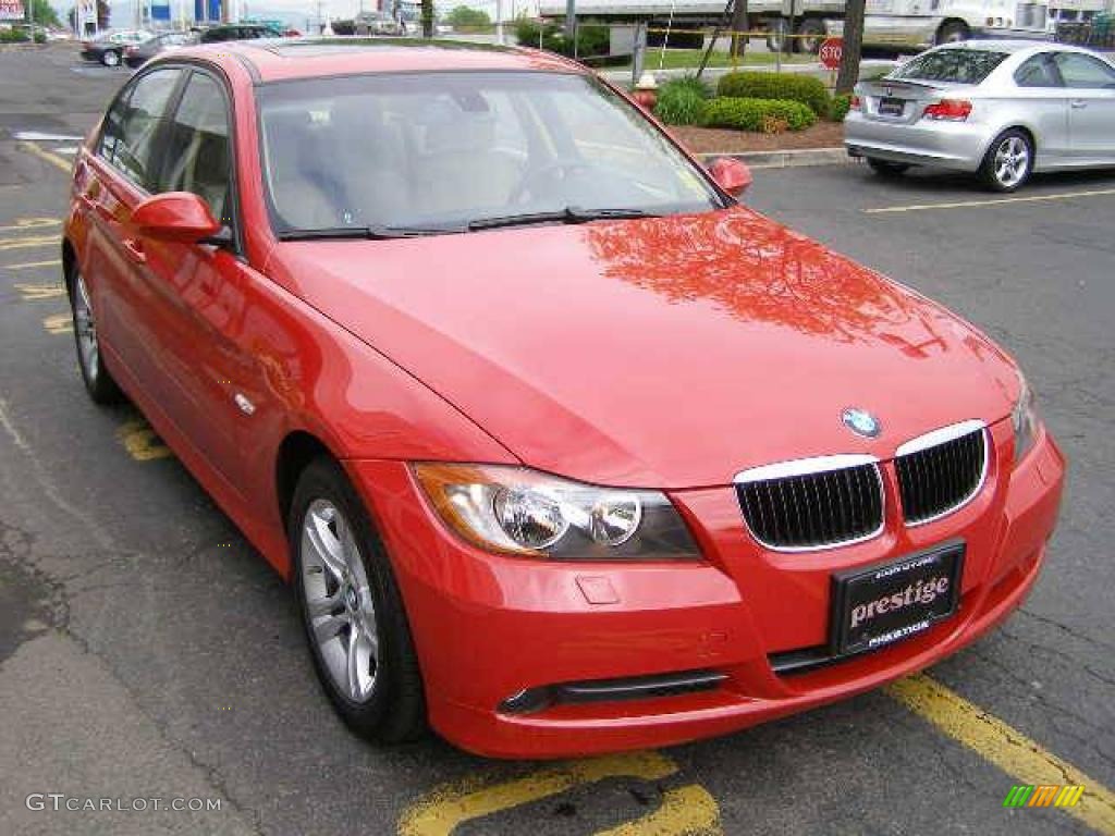 2008 3 Series 328xi Sedan - Crimson Red / Beige photo #17