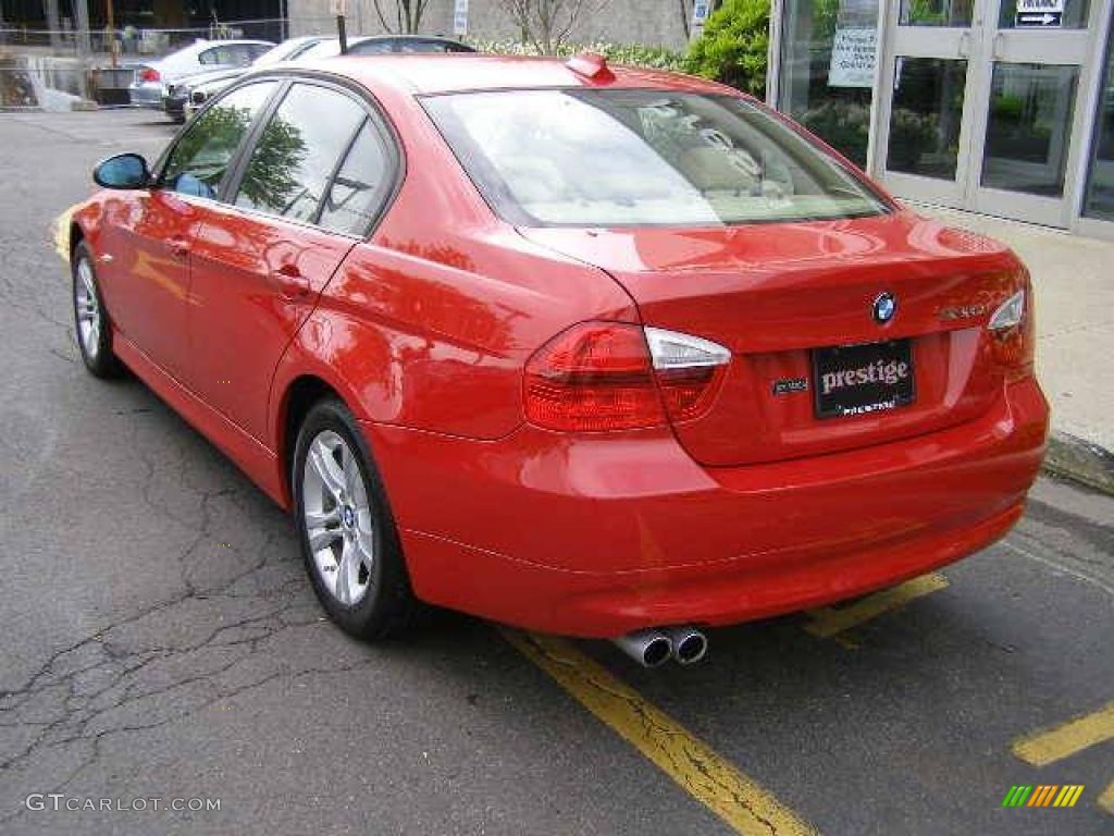 2008 3 Series 328xi Sedan - Crimson Red / Beige photo #21