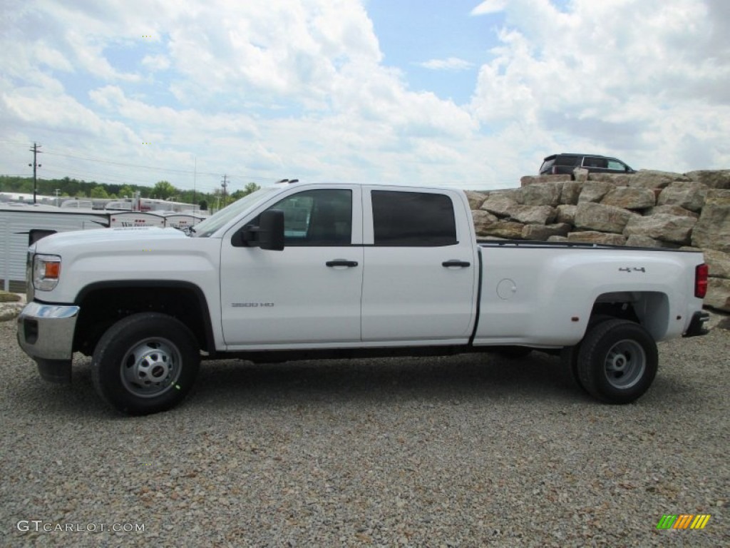 Summit White 2015 GMC Sierra 3500HD Work Truck Crew Cab Dual Rear Wheel 4x4 Exterior Photo #93433313