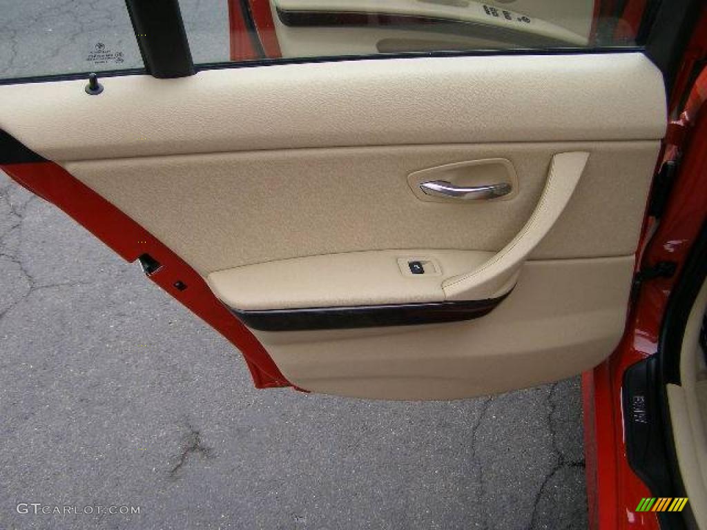2008 3 Series 328xi Sedan - Crimson Red / Beige photo #52
