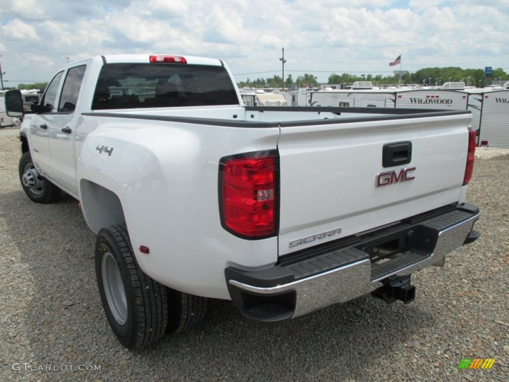 Summit White 2015 GMC Sierra 3500HD Work Truck Crew Cab Dual Rear Wheel 4x4 Exterior Photo #93433610