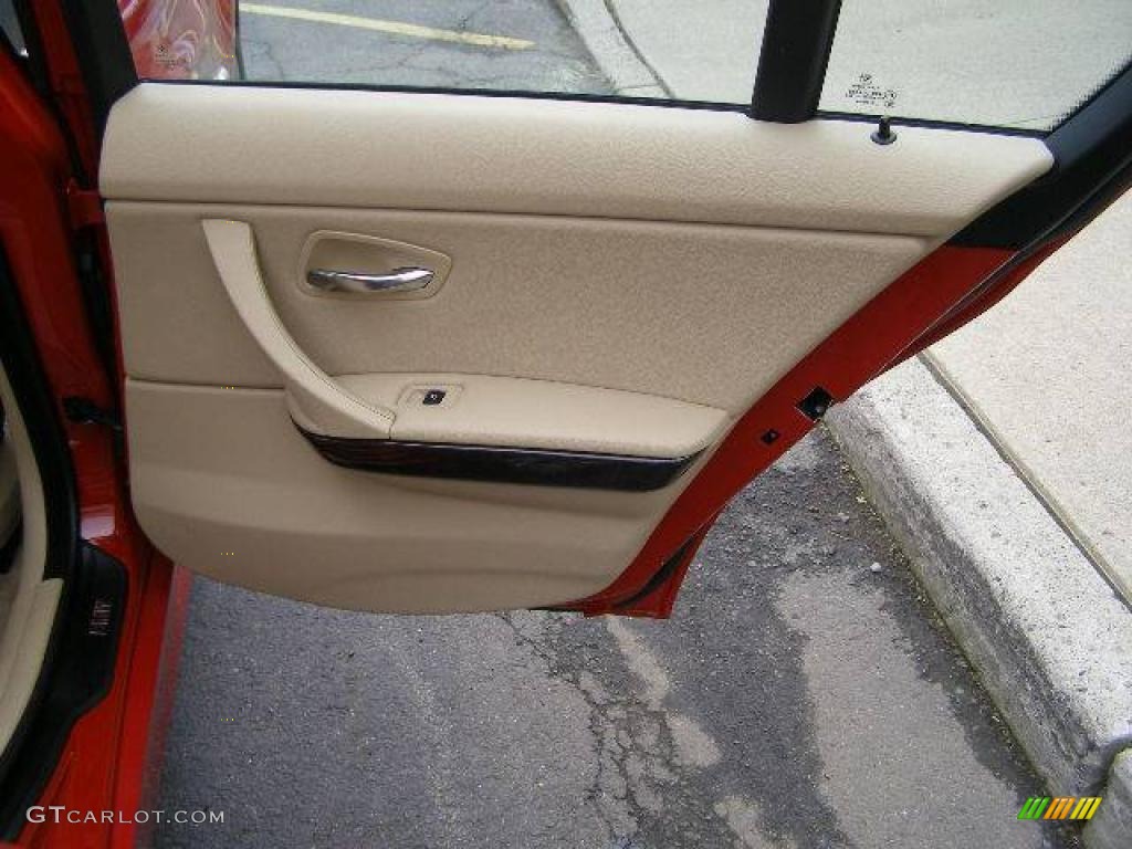 2008 3 Series 328xi Sedan - Crimson Red / Beige photo #54