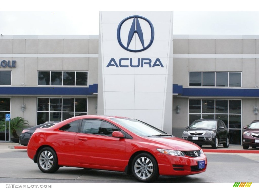 2010 Civic EX Coupe - Rallye Red / Gray photo #1