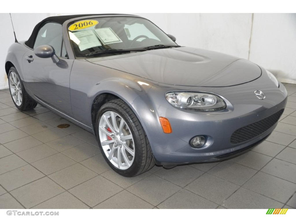 2006 MX-5 Miata Grand Touring Roadster - Galaxy Gray Metallic / Black photo #2