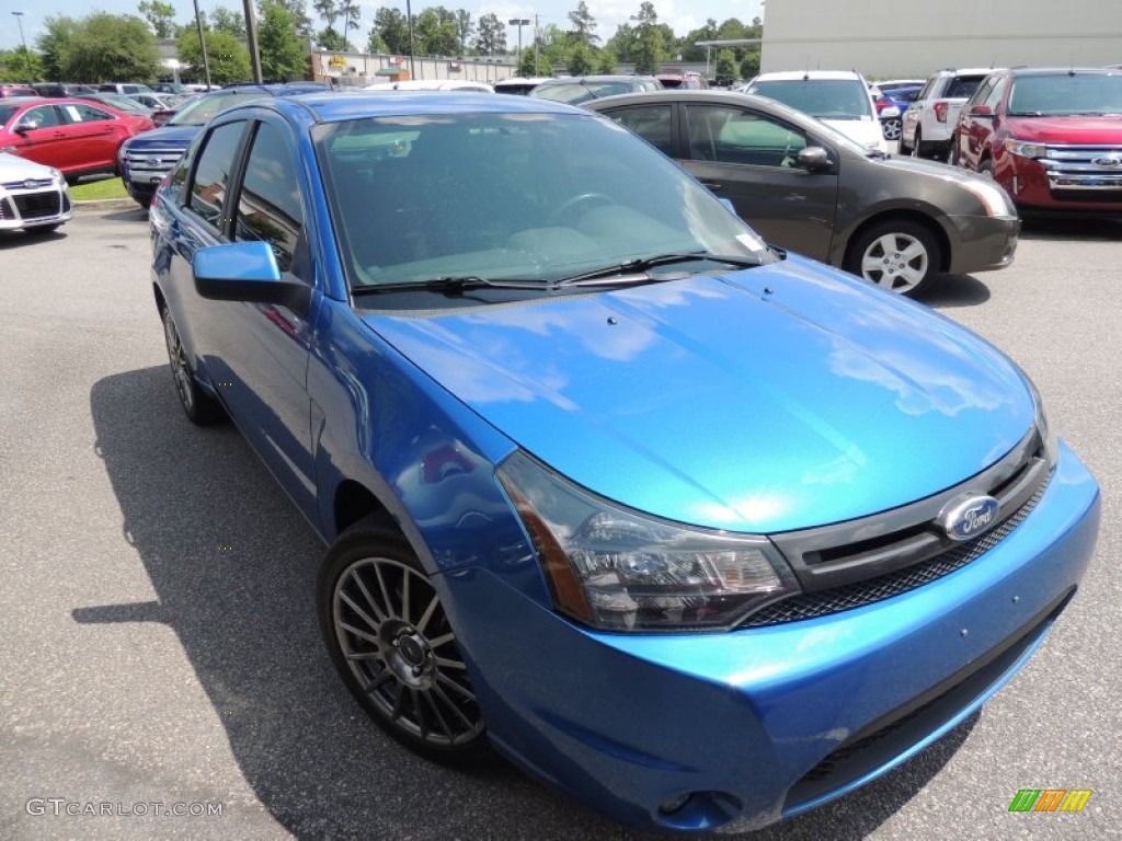 2011 Focus SES Sedan - Blue Flame Metallic / Medium Stone photo #1