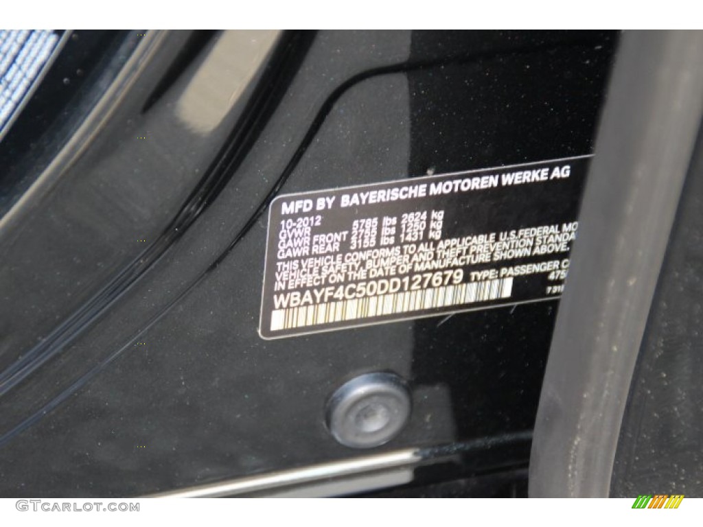2013 7 Series Color Code 475 for Black Sapphire Metallic Photo #93443803