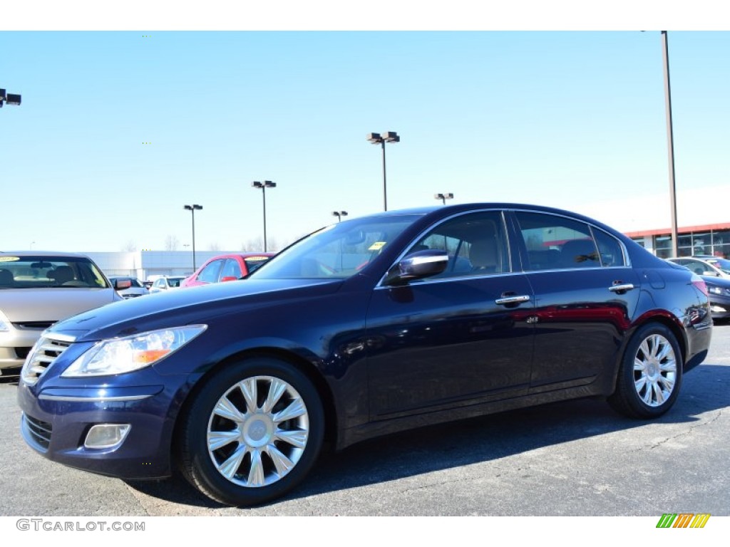 2010 Genesis 3.8 Sedan - Sapphire Blue Pearl / Cashmere photo #3