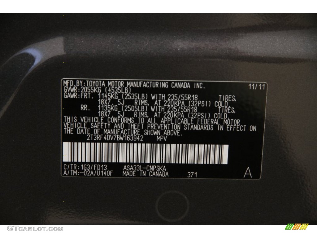 2011 RAV4 Sport 4WD - Magnetic Gray Metallic / Dark Charcoal photo #16