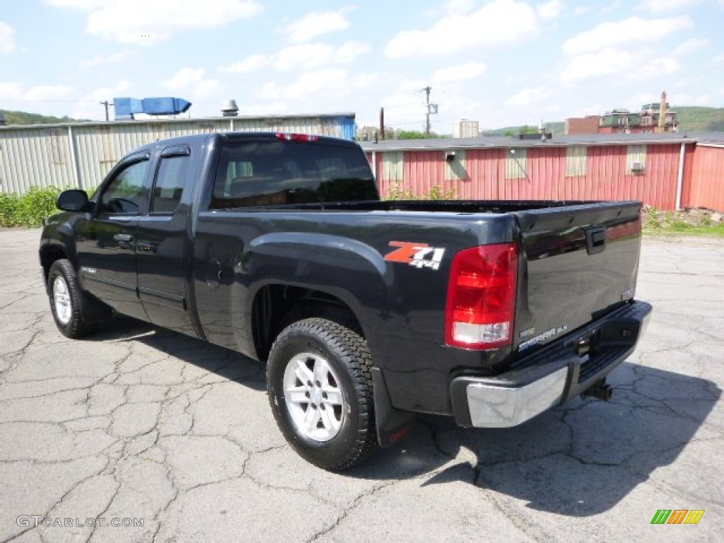 2009 Sierra 1500 SLE Extended Cab 4x4 - Carbon Black Metallic / Ebony photo #6