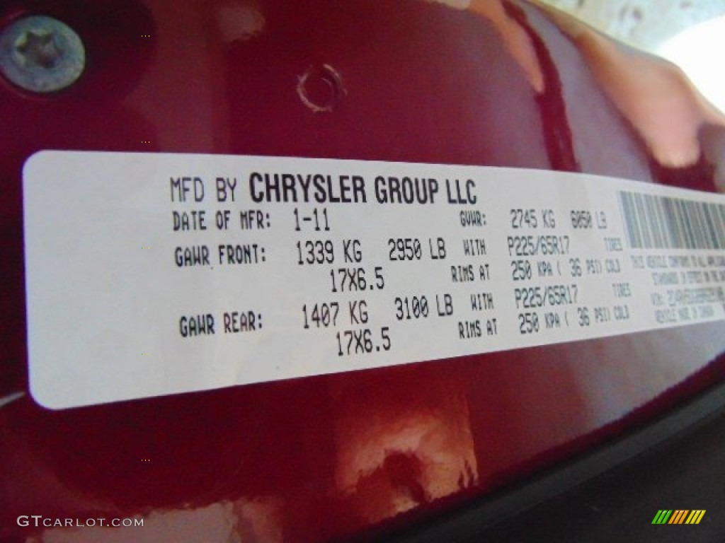 2011 Grand Caravan Crew - Deep Cherry Red Crystal Pearl / Black/Light Graystone photo #33