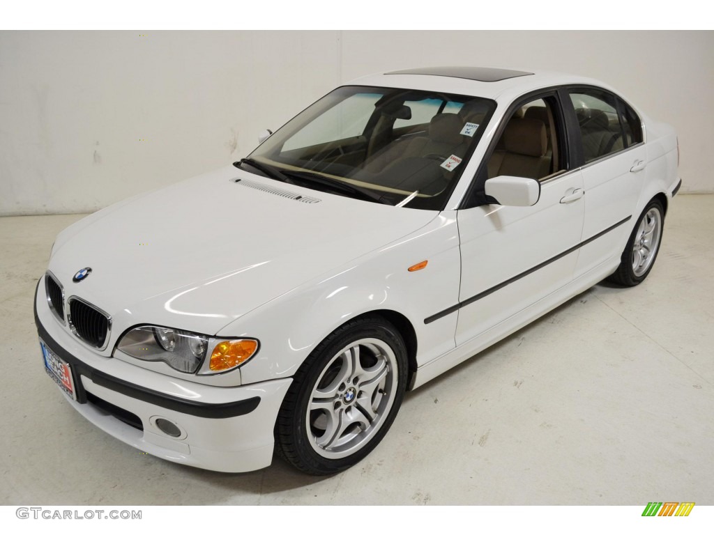 2003 3 Series 330i Sedan - Alpine White / Beige photo #9