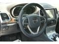 2014 Jeep Grand Cherokee Overland Vesuvio Indigo Blue/Jeep Brown Interior Steering Wheel Photo