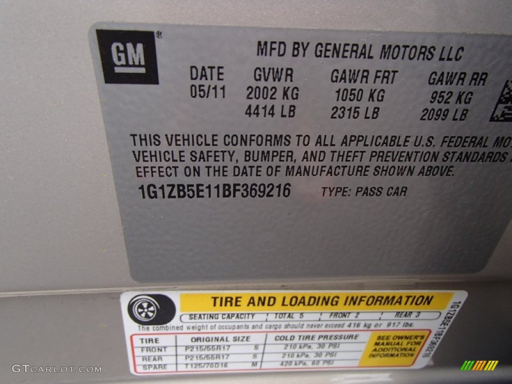 2011 Malibu LS - Gold Mist Metallic / Cocoa/Cashmere photo #28