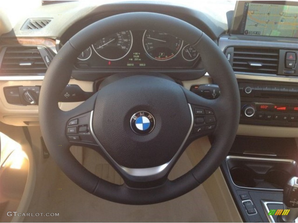 2014 3 Series 328i Sedan - Jet Black / Venetian Beige photo #9