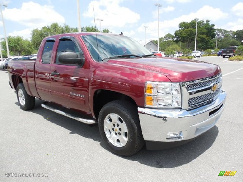 2013 Silverado 1500 LT Extended Cab - Deep Ruby Metallic / Light Titanium/Dark Titanium photo #10