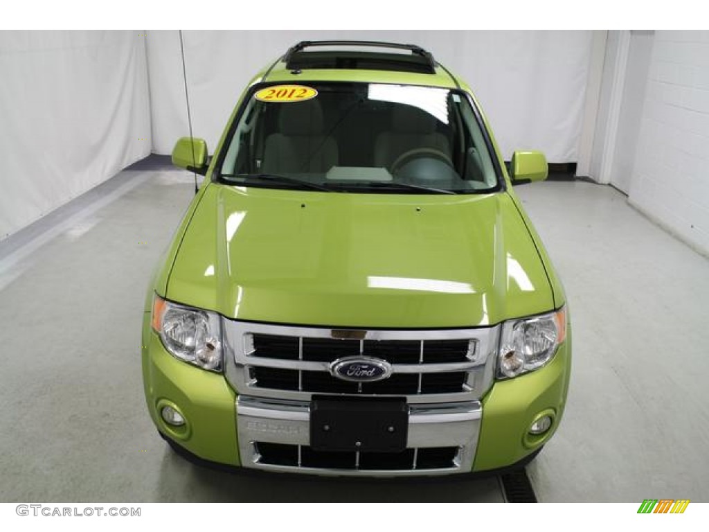 2012 Escape Hybrid Limited - Lime Squeeze Metallic / Stone photo #3