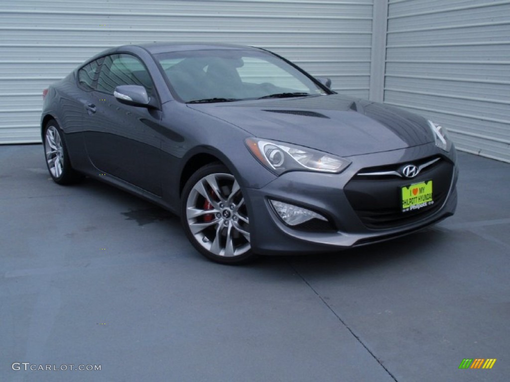 2014 Genesis Coupe 3.8L R-Spec - Empire State Gray / R-Spec Black/Red photo #1