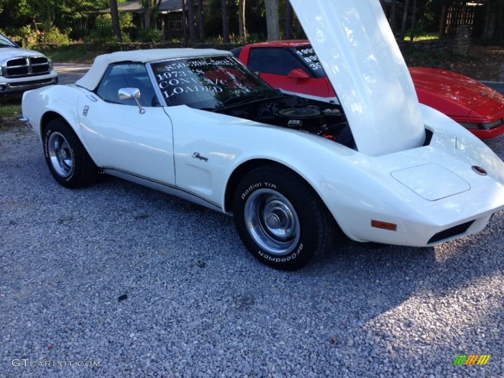 1973 Corvette Convertible - Classic White / Dark Red photo #1