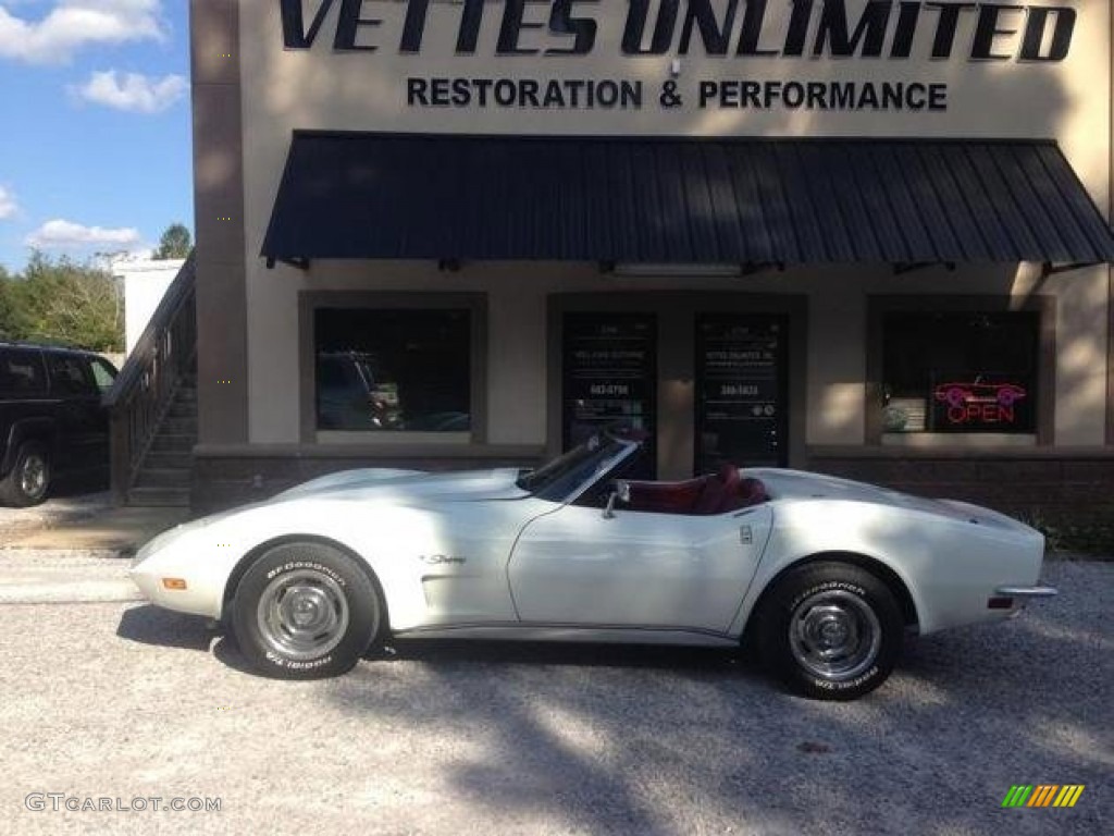 1973 Corvette Convertible - Classic White / Dark Red photo #3
