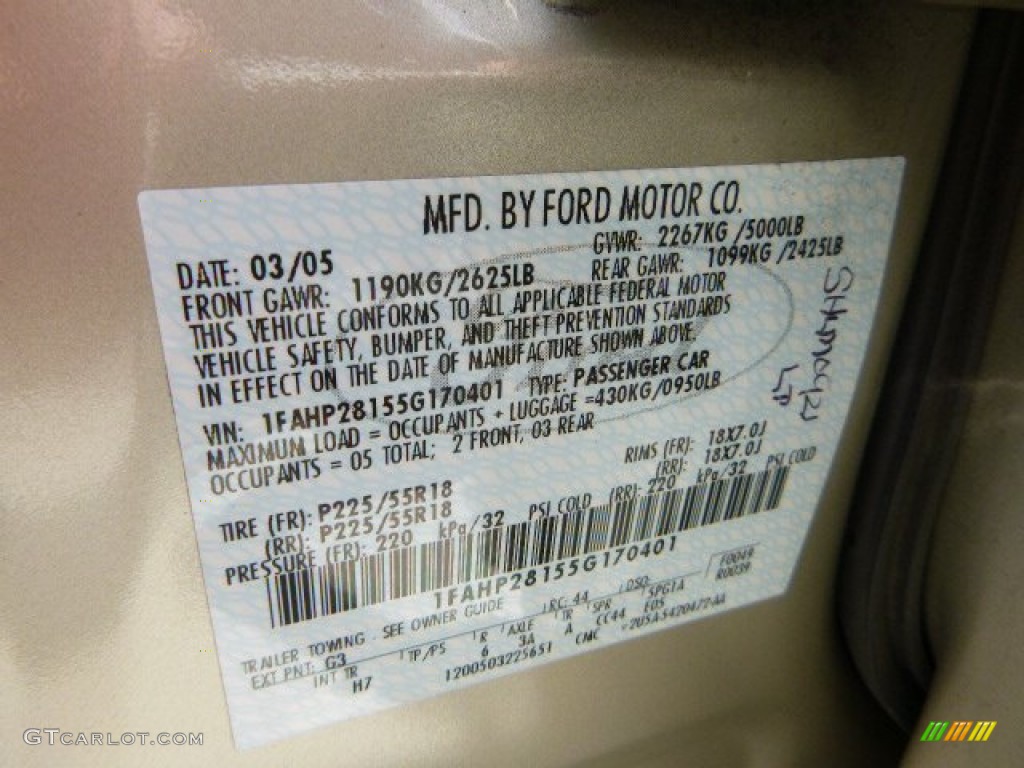 2005 Five Hundred Limited AWD - Pueblo Gold Metallic / Pebble Beige photo #24