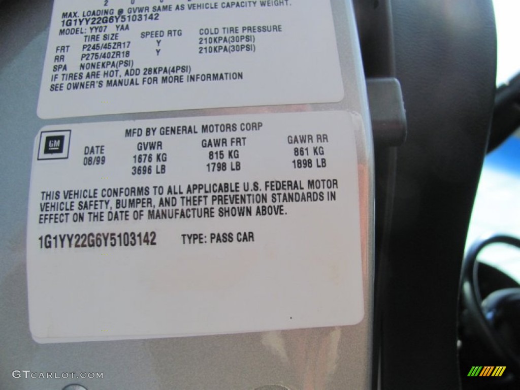 2000 Corvette Coupe - Light Pewter Metallic / Light Gray photo #14