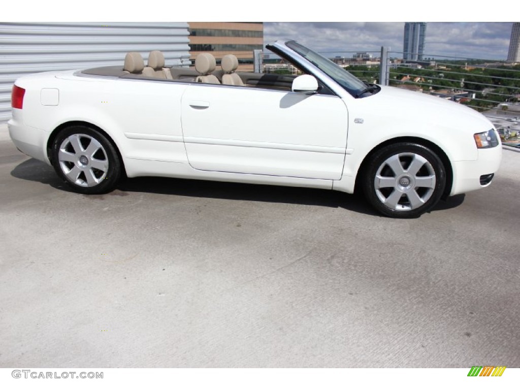 2004 A4 1.8T Cabriolet - Arctic White / Beige photo #8