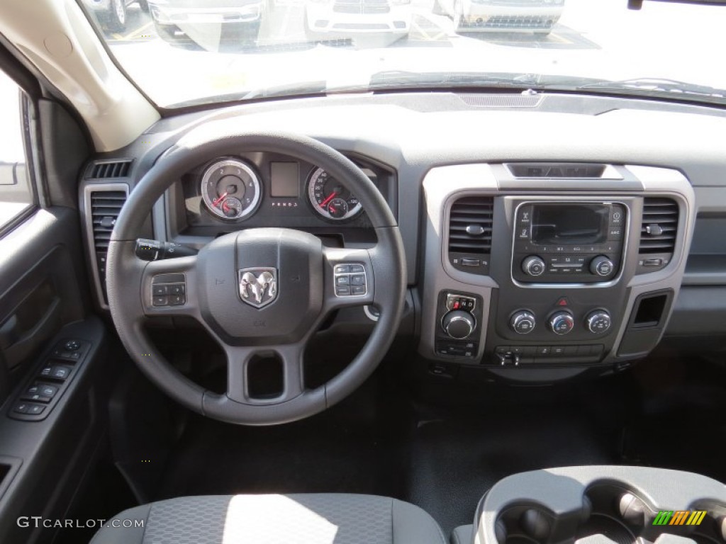 2014 1500 Tradesman Quad Cab 4x4 - Bright White / Black/Diesel Gray photo #8