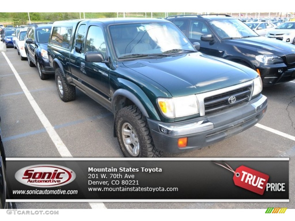 1999 Tacoma V6 Extended Cab 4x4 - Surfside Green Mica / Gray photo #1