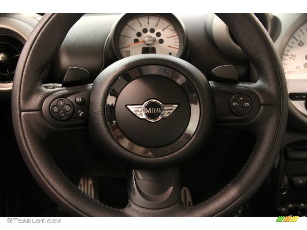 2012 Mini Cooper S Countryman Carbon Black Steering Wheel Photo #93501113