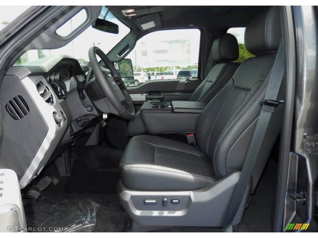 Black Interior 2015 Ford F250 Super Duty Lariat Crew Cab Photo #93506243