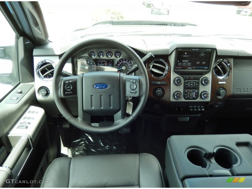 2015 Ford F250 Super Duty Lariat Crew Cab Black Dashboard Photo #93506291
