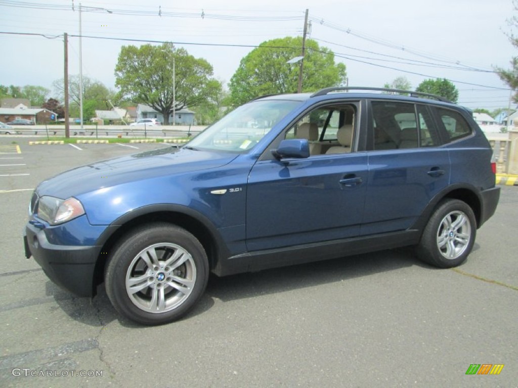 2004 X3 3.0i - Mystic Blue Metallic / Sand Beige photo #1