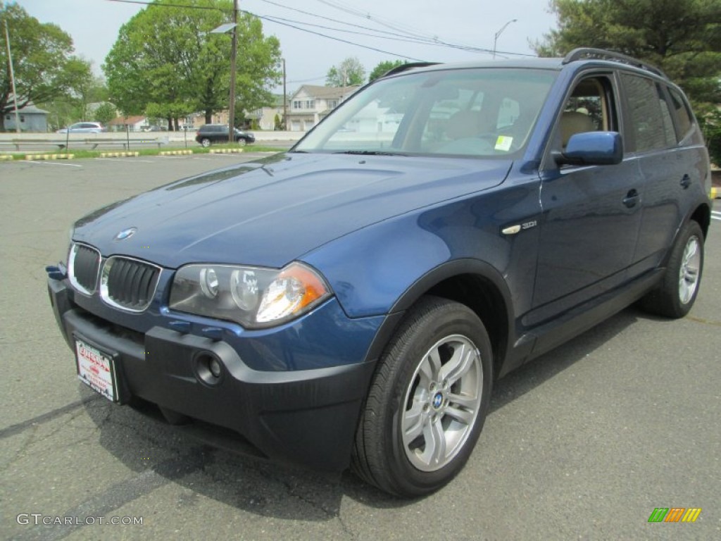 2004 X3 3.0i - Mystic Blue Metallic / Sand Beige photo #2