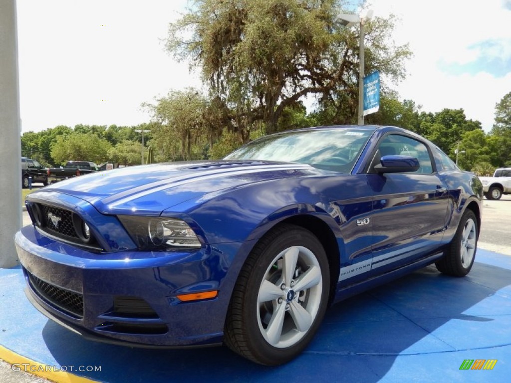 2014 Mustang GT Premium Coupe - Deep Impact Blue / Charcoal Black photo #1