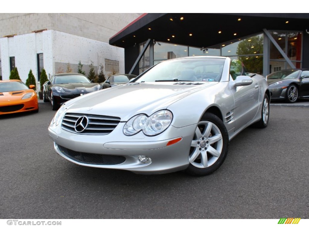 Brilliant Silver Metallic 2003 Mercedes-Benz SL 500 Roadster Exterior Photo #93510713