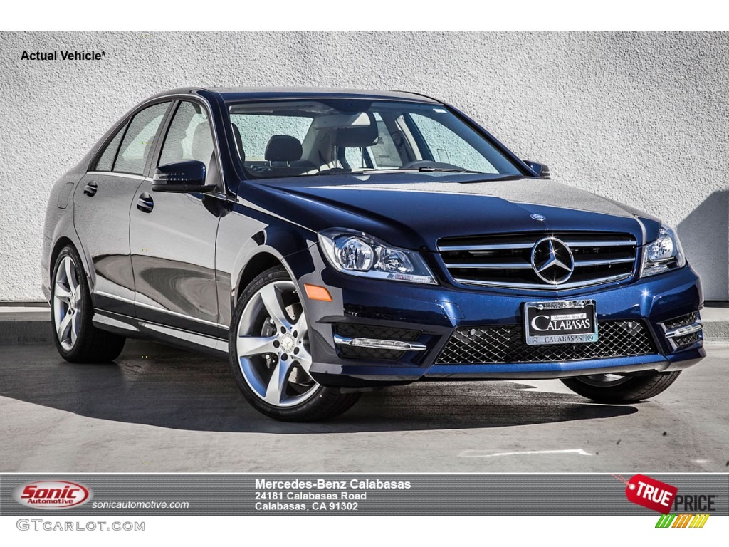 2014 C 350 Sport - Lunar Blue Metallic / Almond/Mocha photo #1