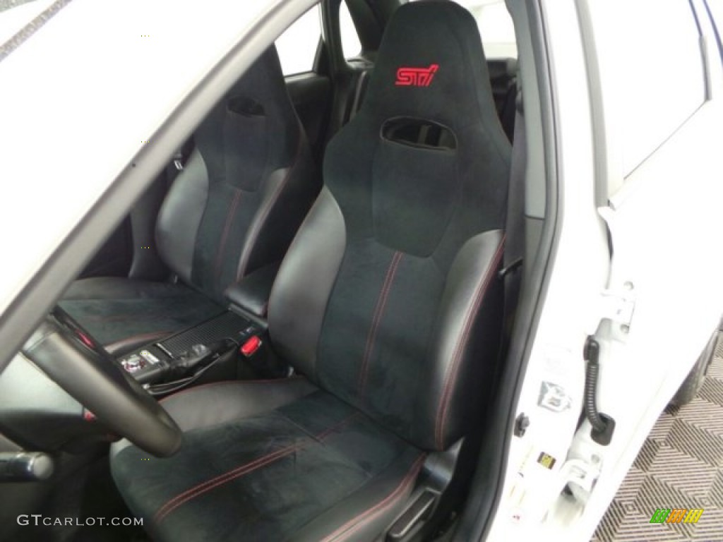 2014 Impreza WRX STi 4 Door - Satin White Pearl / STI Black Alcantara/ Carbon Black Leather photo #11