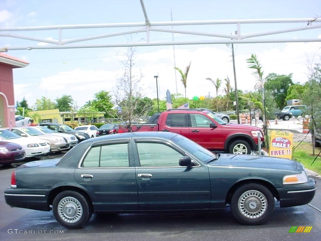1998 Crown Victoria Police Interceptor - Dark Green Satin Metallic / Medium Parchment photo #2